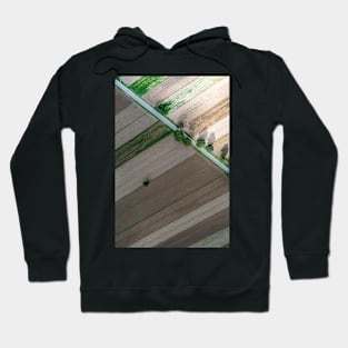 Straight road through ploughed fields Hoodie